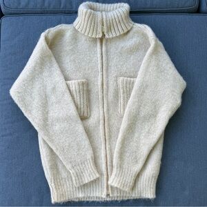 Retro Chunky Turtleneck Cardigan | Icelandic Fashions | 100% Wool | Women’s M